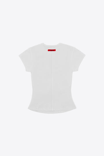 Women Don't Owe You Shit Rib Mini Tee (White)